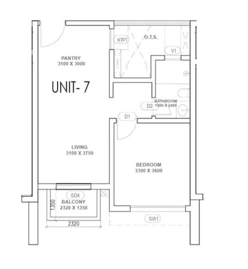 1bhk - 739sqf